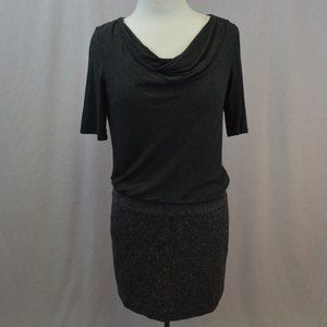 Anne Taylor gray career dress with tweed skirt